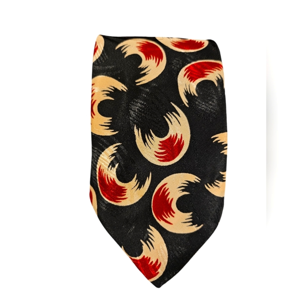 Vintage Michael's Mens Neck Tie Red Black Geometric Shapes Classy Tie